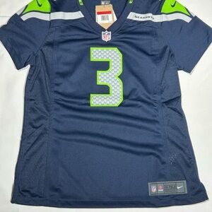 Seattle Seahawks Russell Wilson Jersey #3 Nike On Field Womens Large Blue Green